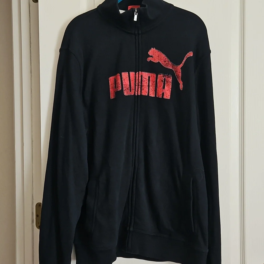 Puma Black Hoodie with Red Logo